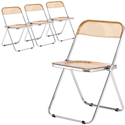 Lawrence Folding Chair Stackable Dining Accent Chair with Frame Kitchen Chair