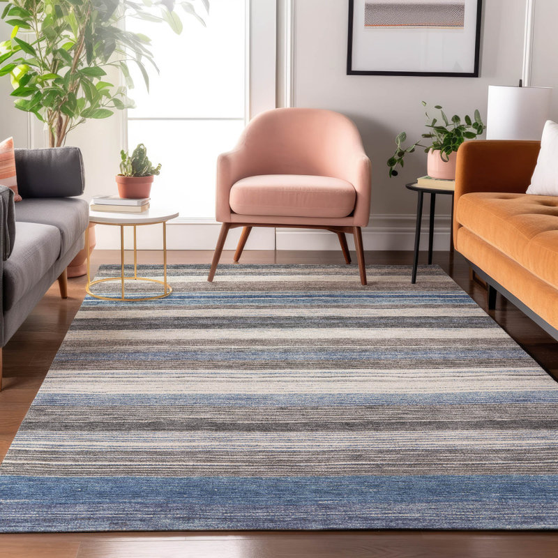 Premium Machine Washable Hedden AMF1703 Stripes Rug, Rectangle 5' x 7'6"