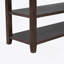 Console de style rétro fabriquée en pin massif avec deux tablettes ouvertes et trois tiroirs pour la décoration intérieure