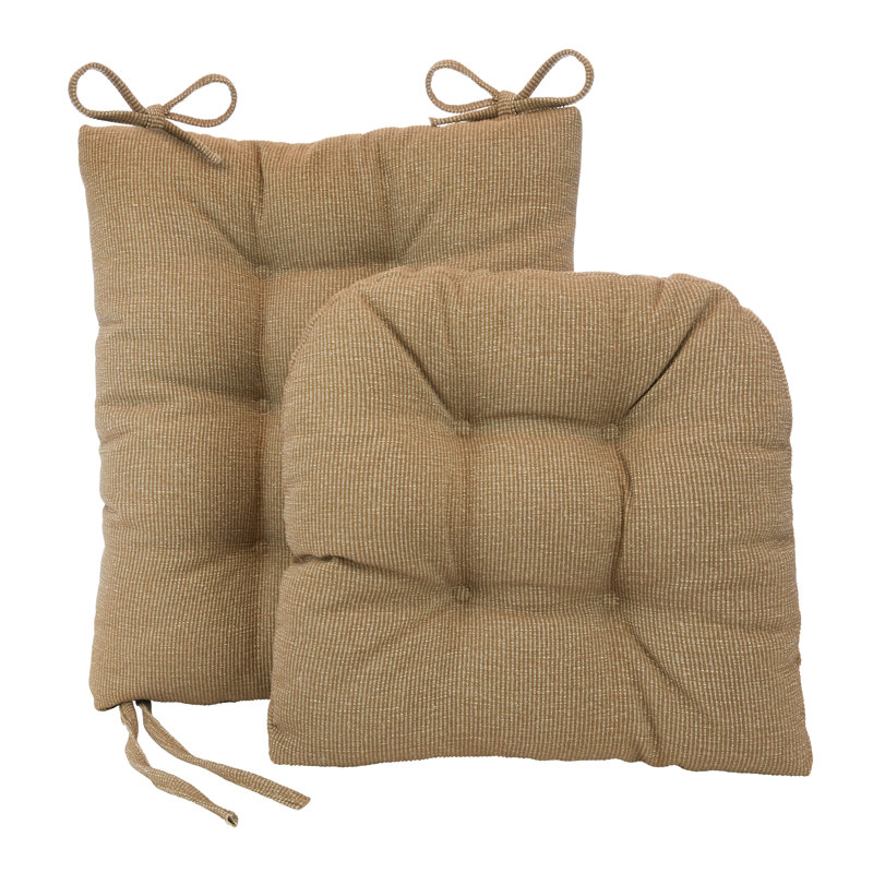 Non-Slip Rocking Chair Cushion Set, Slube Tan Polyester