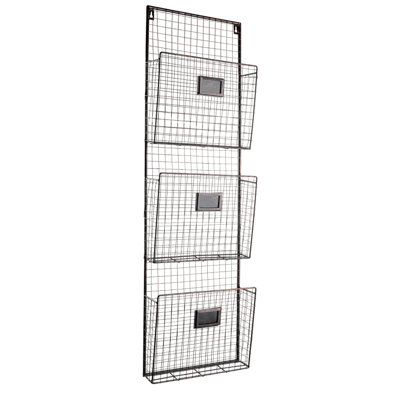 Metal Wall Organizer with Wall Baskets