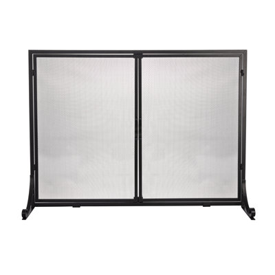 Single panel square black screen with doors, large