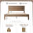Squaro Mid-Century Modern Solid Wood Bed Frame with Woven Headboard - King Size in Chestnut Brown-271736267-271736269