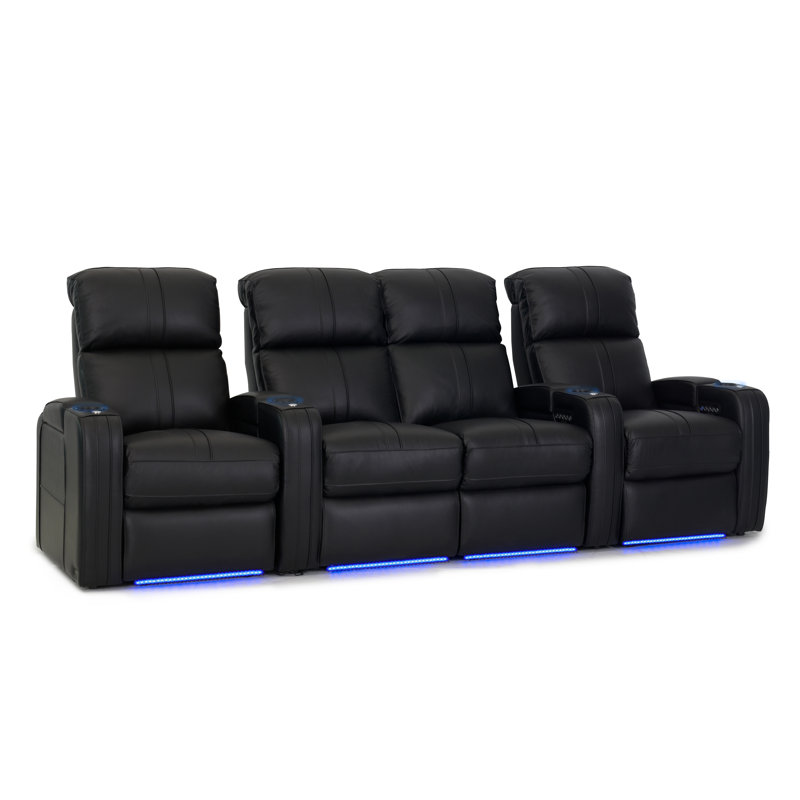 Sièges de cinéma configurables power home, Noir, Simili cuir