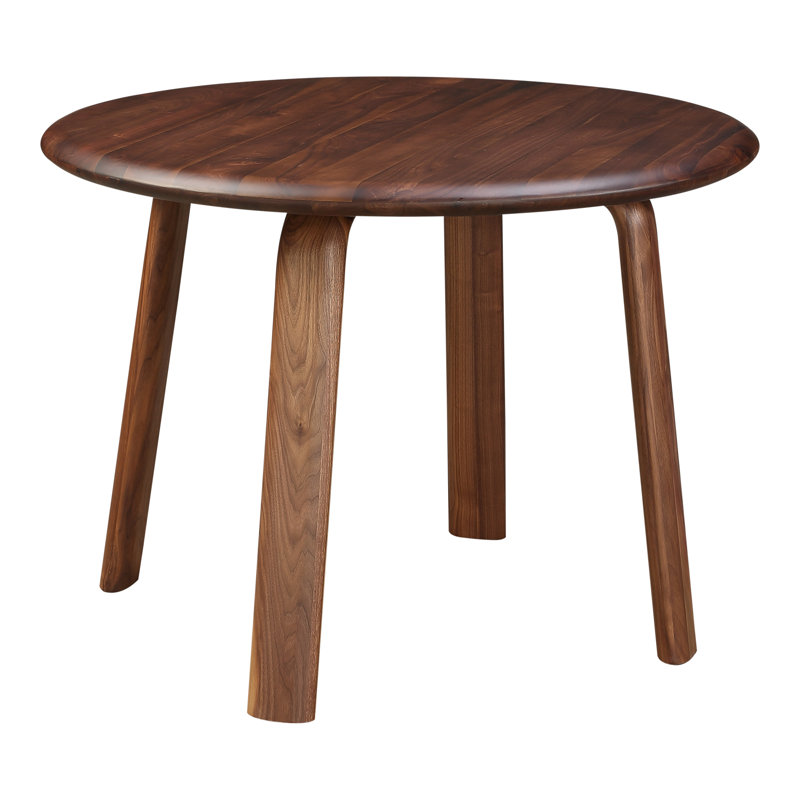Malibu Round Solid Wood Dining Table, Brown
