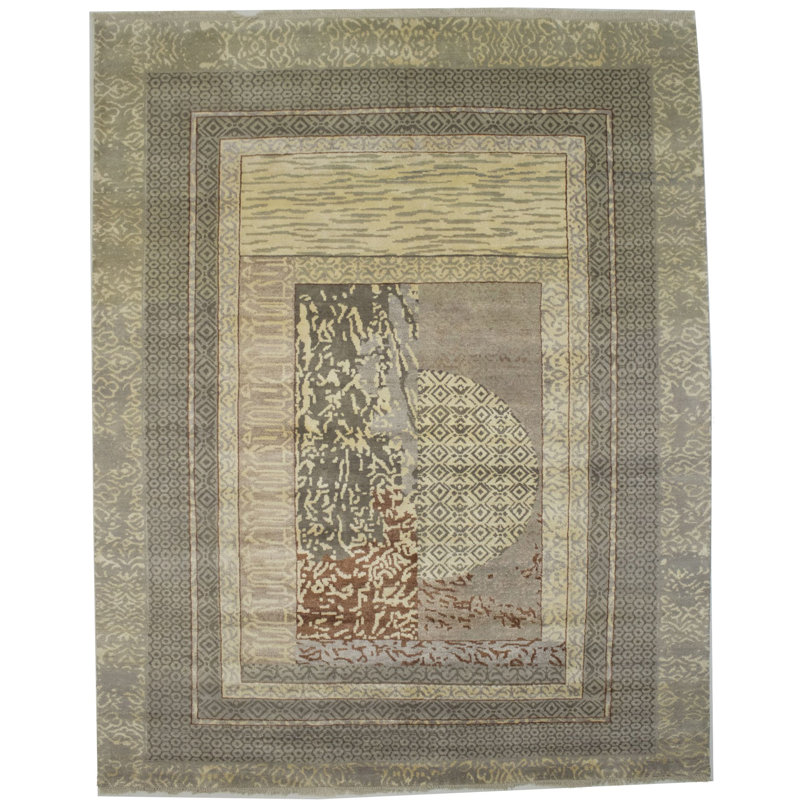 Tapis brun clair / gris 7 pi 11 po x 9 pi 11 po Fejzo
