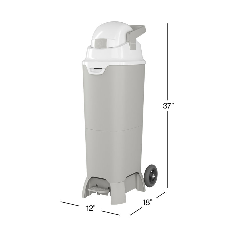 Foundations Premium Hands-Free Tall Diaper Pail with Wheels