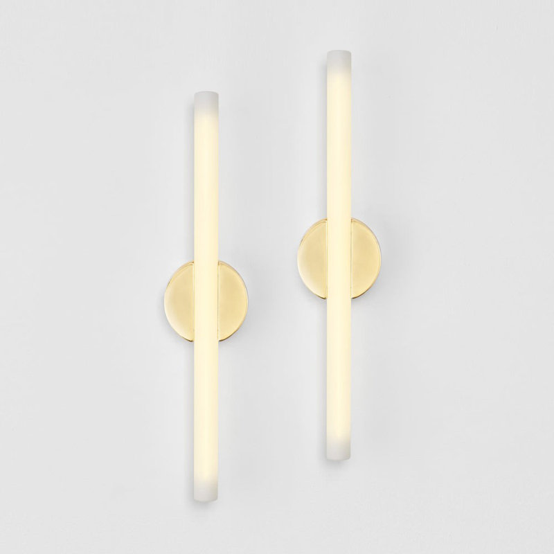 2 - Light Flush Mounted Sconce, Gold, 2700 Kelvins, 5.38" H x 21.75" W x 5.42" D