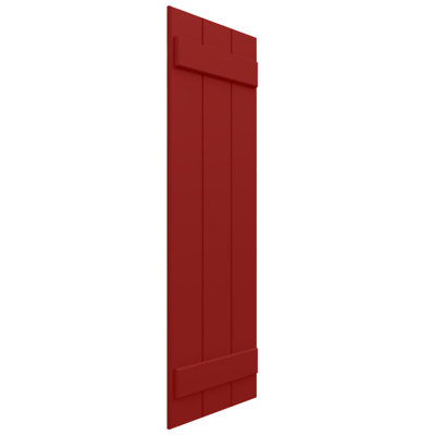 Volets l 12 3/4 po x H 67 po en composite composite EnduraCore, rouge feu (par paire - quincaillerie non incluse)