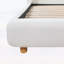 Structure de lit tapissier très grand moderne avec tête de lit à oreilles extra large, profil bas, aucun sommier tapissier requis, assemblage facile, blanc-1123757445