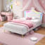 Upholstered Bed With Led Adjustable Crown Shape Headboard-1217144606-1227393537