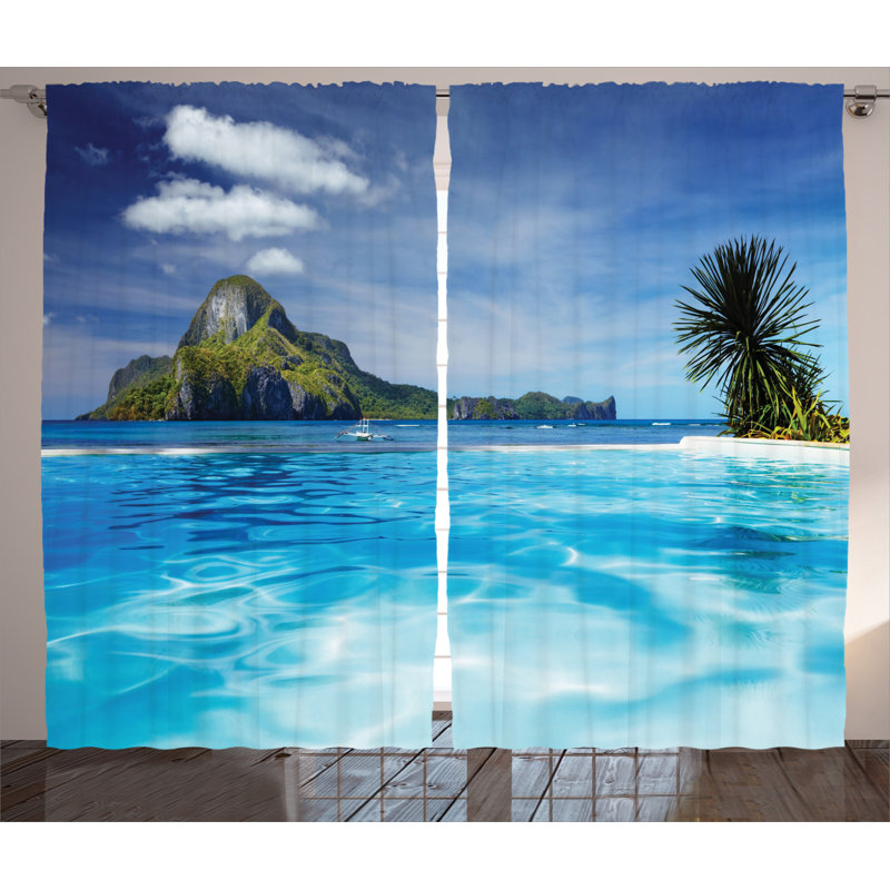 Landscape Semi-Sheer Rod Pocket Curtain Panels, 54" x 90"
