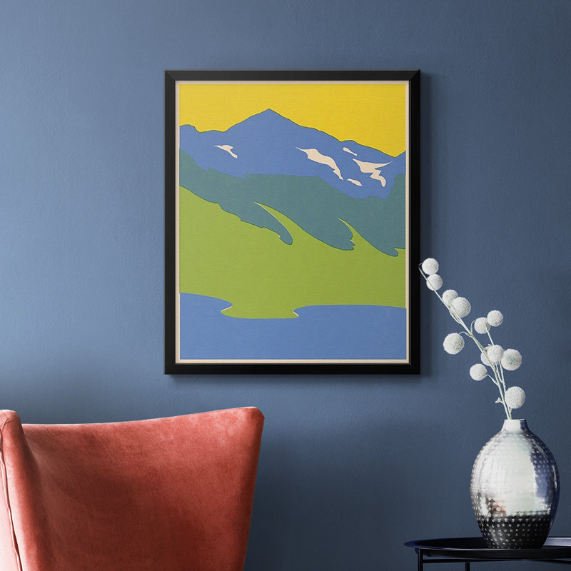 «Bright Glacial Lake I», toile encadrée de qualité supérieure - prête à être accrochée, H 24 po x l 20 po, Noir