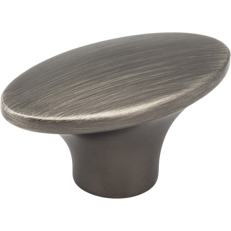 Hudson 1.875" Length Oval Knob, Brushed Pewter