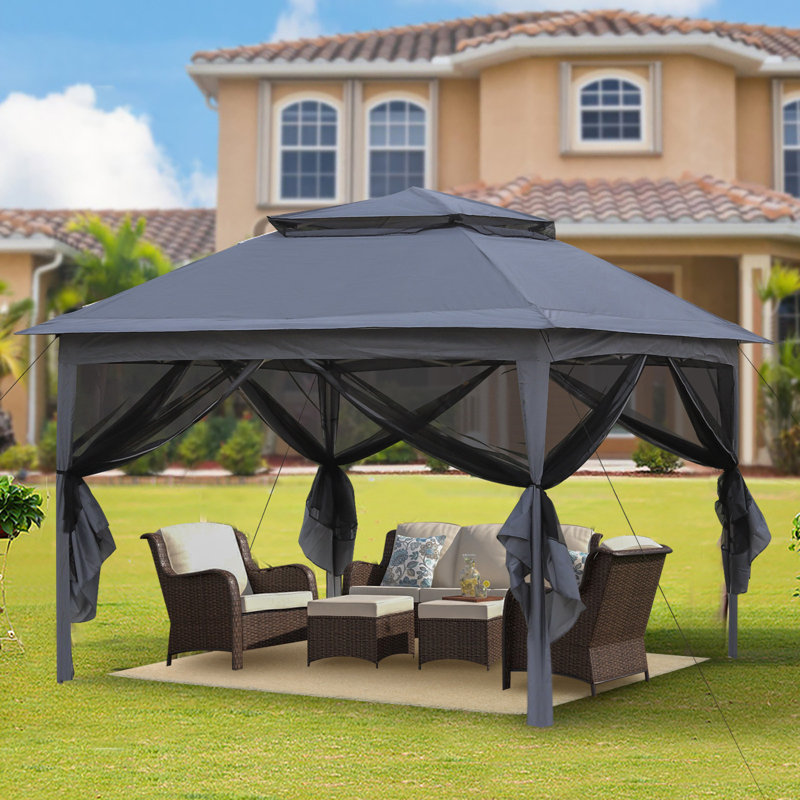 Athelene 3m x 3m Metal Pop Up Gazebo, Grey