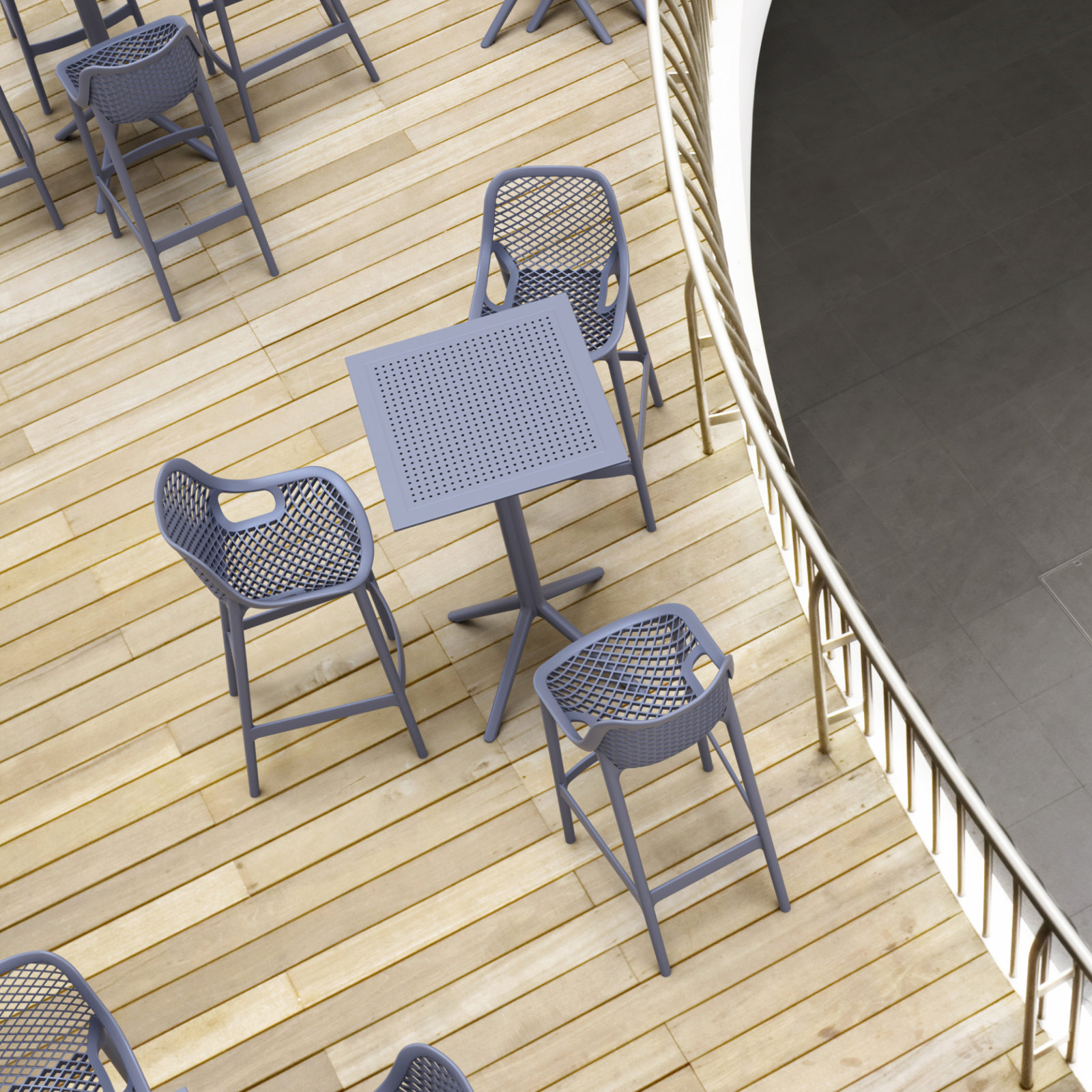 Farrah 24" Patio Bar Table, Dark Gray