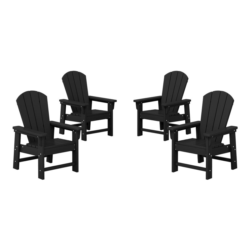 Ensemble de 4 chaises Adirondack pour enfants Laguna, Noir, noir, noir, noir