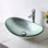 Lavabo vasque ovale en verre 21,5 "avec bonde escamotable