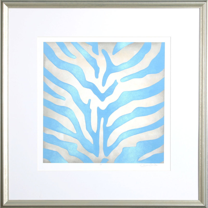 « vibrant zèbre blue », impression encadrée