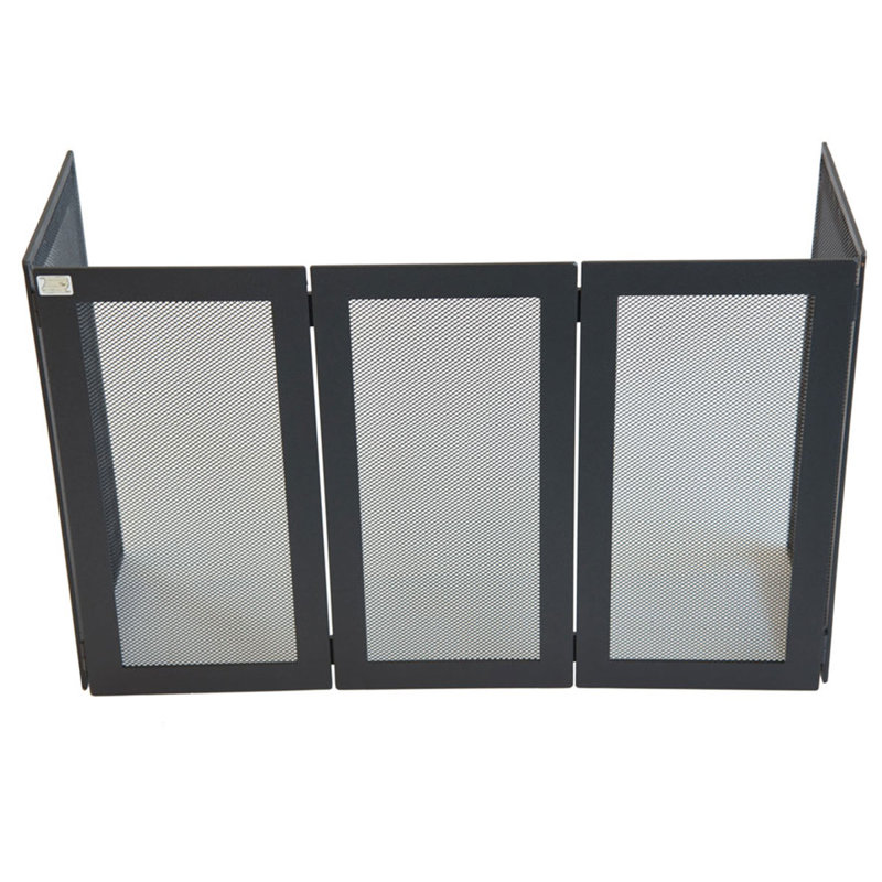 Lucien 5 Panel Iron Fireplace Screen, 50cm H x 125cm x 1cm D