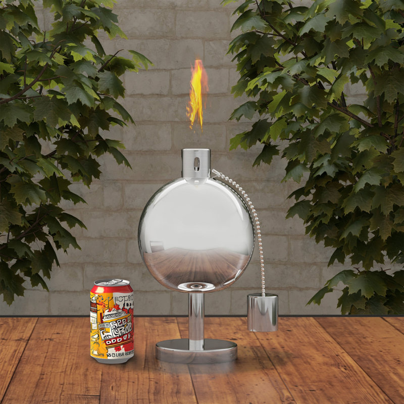Tabletop Torch Lamp- 10” Stainless Steel Outdoor Fuel Canister Flame Light for Citronella with Fiberglass Wick for Backyard, Patio by Pure Garden Tabletop Torch Lamp- 10” Stainless Steel Outdoor Fuel Canister Flame Light for Citronella with Fiberglass Wick for Backyard, Patio by Pure Garden
