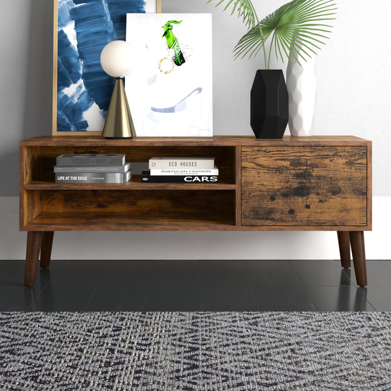 Unfinished TV Stand for TVs up to 55", Rustic Brown