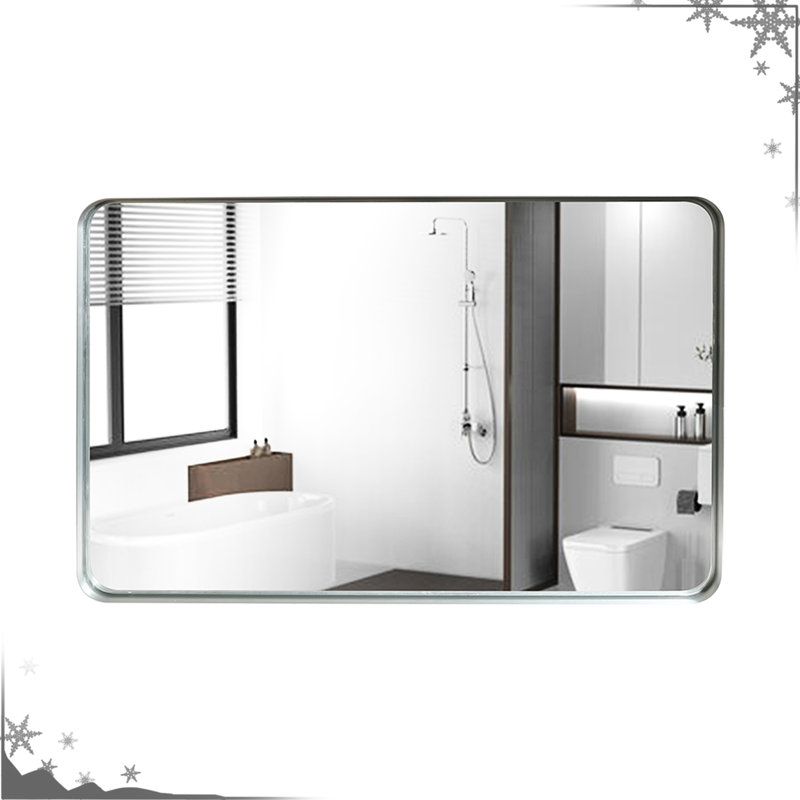 Miroir mural de salle de bain 40x30inch - Cadre rouille, reflet HD, conception imperméable, méthode de montage simple dans une combinaison de look classique et moderne