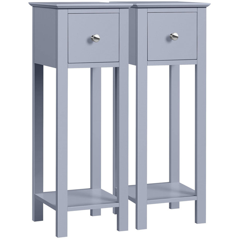 URBNLIVING 25cm W Manufactured Wood Bedside Table, Blue