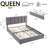  Cahlin Queen Storage Bed Frame Velvet Upholstered Platform Bed with 4 Storage Drawer, Adjustable Headboard and Wood Slat Support, Gray-856237691-856237688