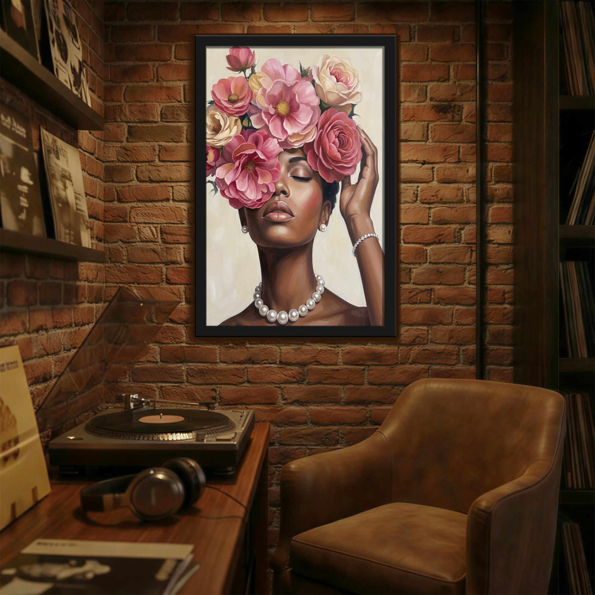 Winston Porter Plants & Flowers Floral Crown Woman Portrait Art Print ...