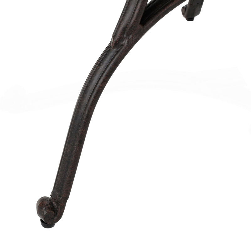 Outdoor Cast Aluminum Circular Dining Table, Bronze 