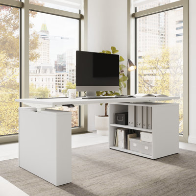 Bureau debout réglable en hauteur avec bibliothèque Bush Stratus 72W x 30D Bush Business Furniture