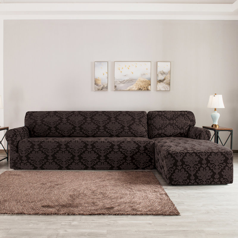 Box Cushion Sofa Slipcover, Chocolate