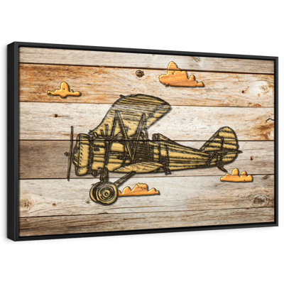 Caricature d'un avion sur toile