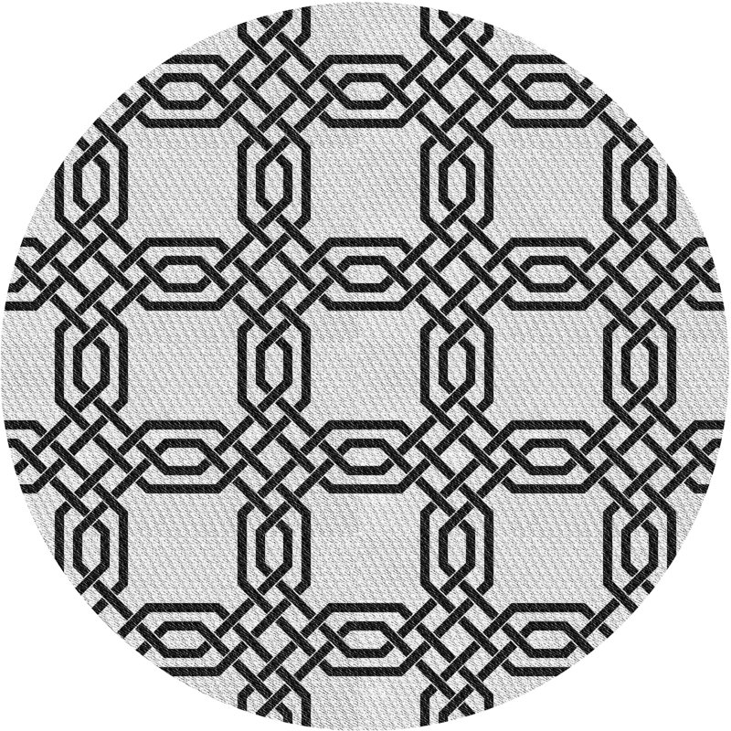 Geometric Indoor Rug, Round 3'
