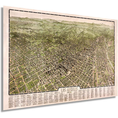 «1909 Los Angeles California Map», art mural sur papier