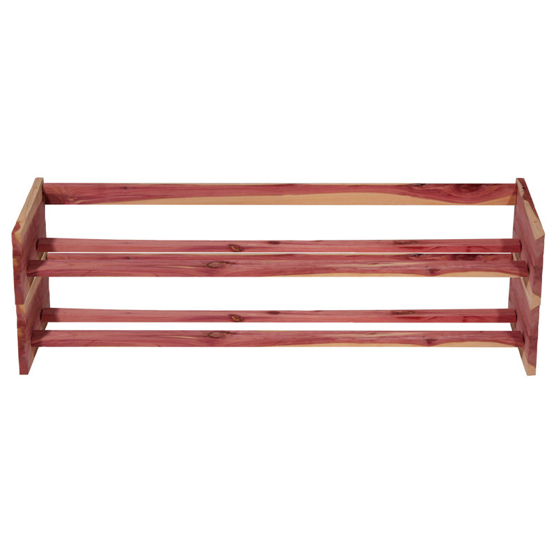 Stackable Cedar Wood Shoe Rack with Unfinished Finish