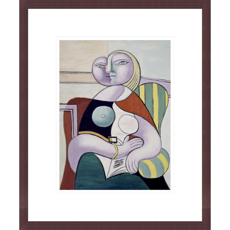 «Reading Woman» par Pablo Picasso, impression giclée sur cadre, H 16,53 po x l 13,75 po
