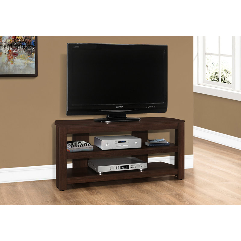 Meuble audio-vidéo de 42 po de style moderne avec tablettes ouvertes et rangement fonctionnel