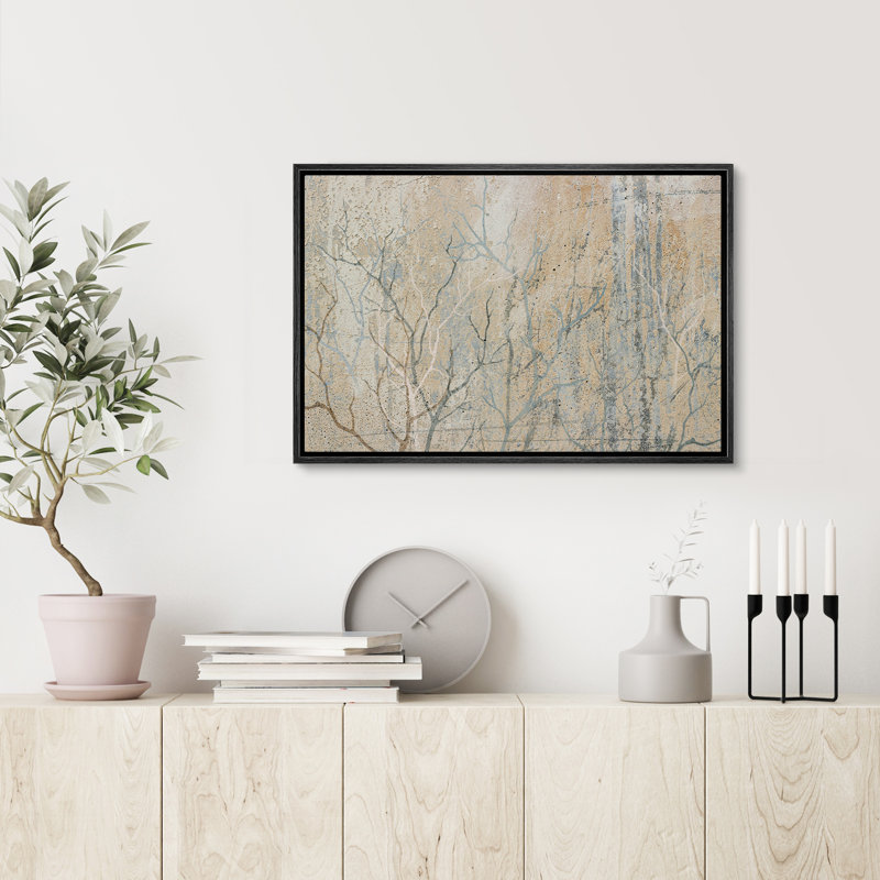 Abstrait forêt, croquis de paysage, art naturel minimaliste moderne, art mural, décoration de salon, Noir, H 16 po x l 24 po