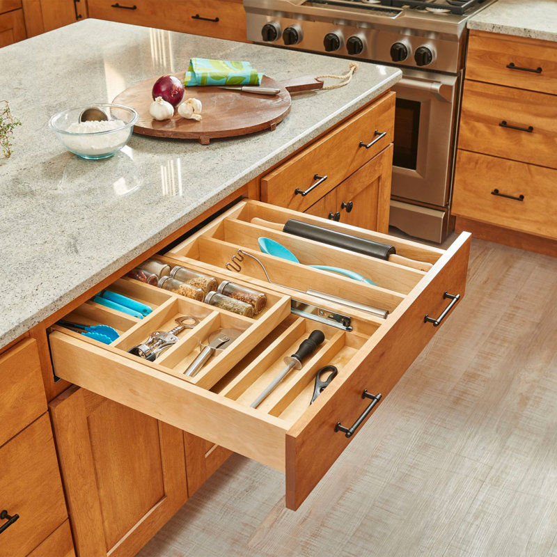 Rev-A-Shelf Maple Two-Tier Combo Drawer System w/BLUM Soft-Close, 4WTCD-30HSC-1, 4.40" H x 30" W x 22.18" D