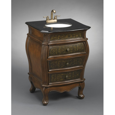 Winni 25 " W Freestanding Standard Free Standing Single Double Single Vanity Bathroom Vanity With Granite Top