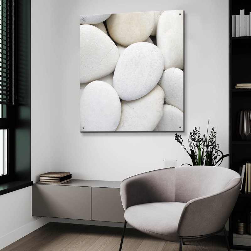 " White Pebbles " by PhotoINC Studio, 36" H x 36" W x 0.2" D