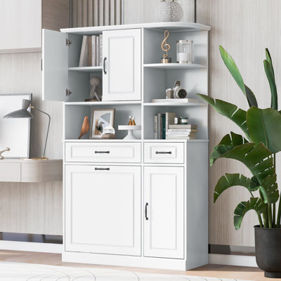 Tall Freestanding Storage Cabinet With Drawers And Doors