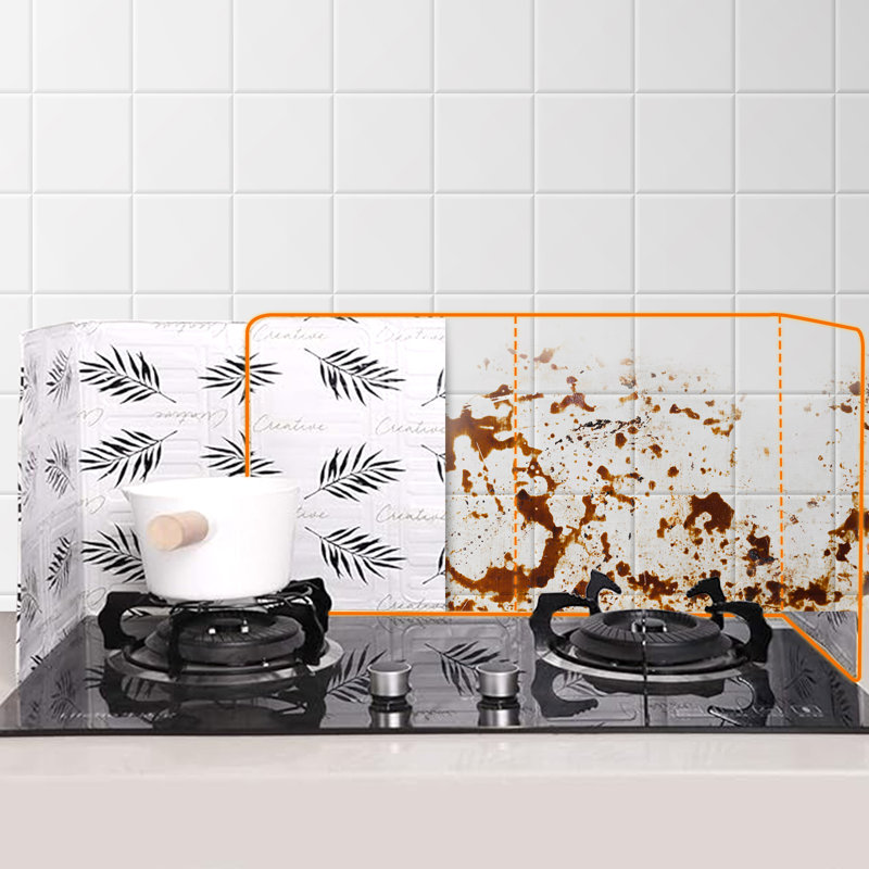 Foldable Aluminum Oil Splatter Guard Plates (White)