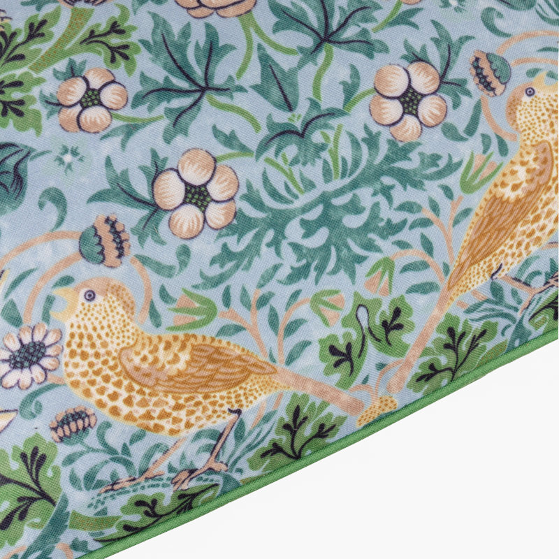 Strawberry Thief Indoor / Outdoor Floral Square Cushion, Blue/Green