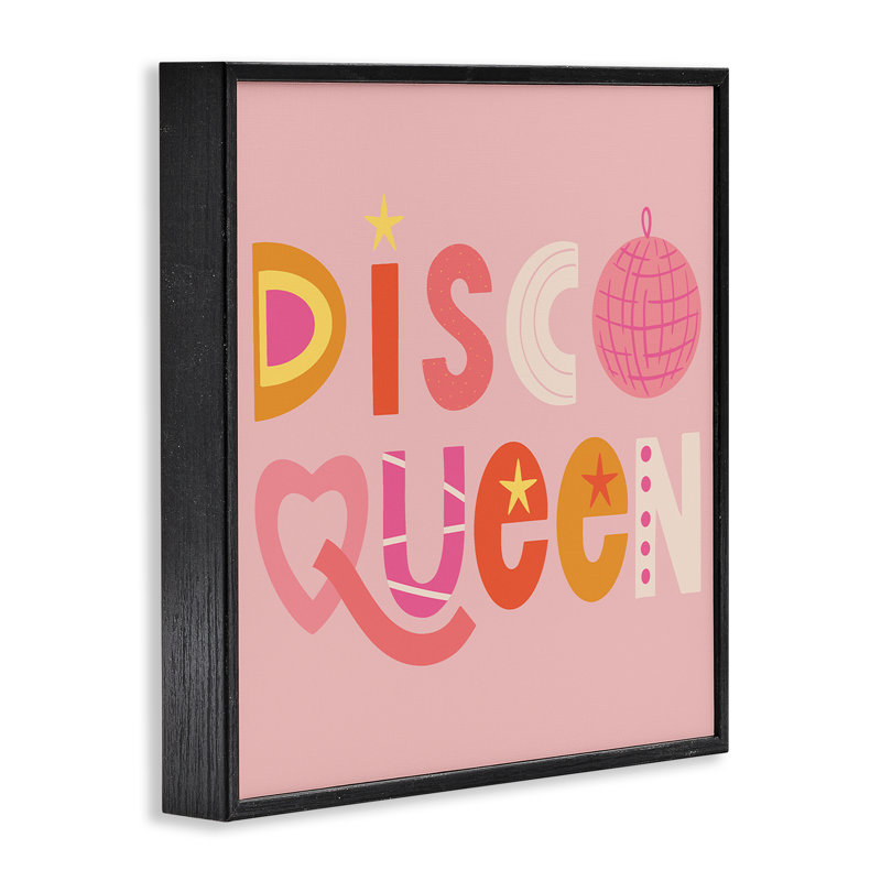 Giclée disco rose pastel, design par Sazerelli Designs, Giclée encadrée noir minuit, H 12 po x l 12 po