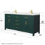 Beckett 72" Freestanding Double Bathroom Vanity with Quartz Top-1246015808-1246015815-1246015812