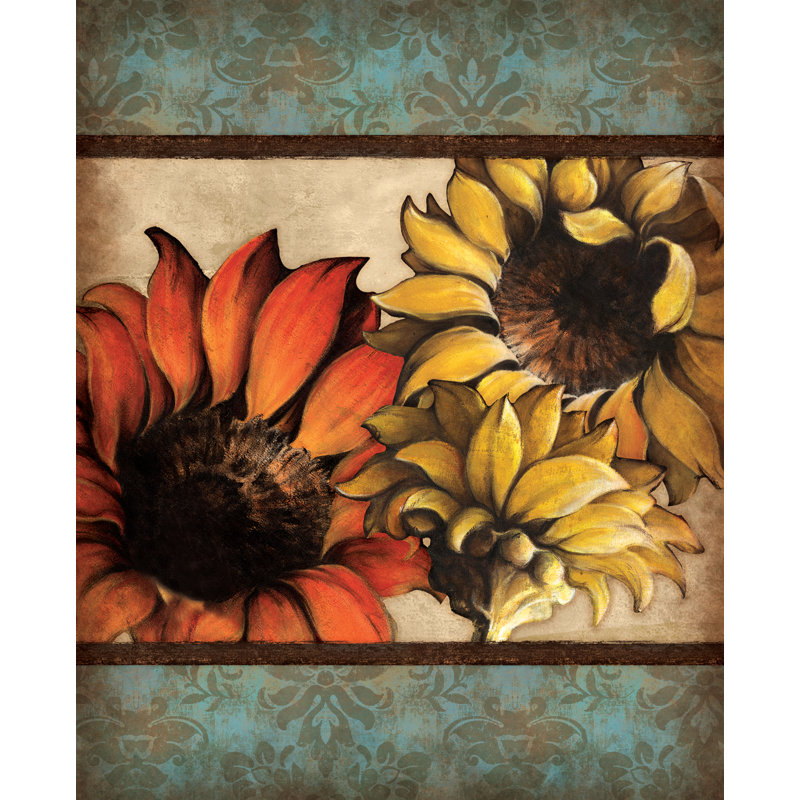 Sunflowers II - Painting Print, 30cm H x 20cm W, Black Floater Framed