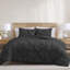 Ensemble d'édredon de 3 pièces en microfibre à nervures Swift Home - couleurs unies et motifs rayés - toutes saisons, durable, facile d'entretien-156299529-156299570